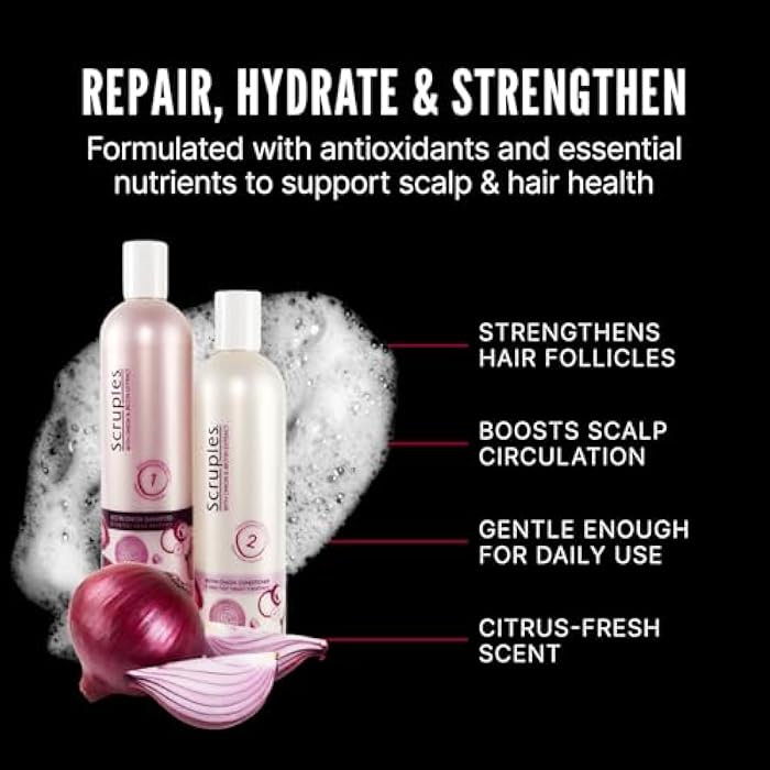 Scruples Biotin Onion Shampoo and Conditioner Bundle - Hair Growth Shampoo & Conditioner for Women to Strengthen & Hydrate - Made with Onion Extract & Biotin to Help Promote Growth (2 Pack) - Image 4