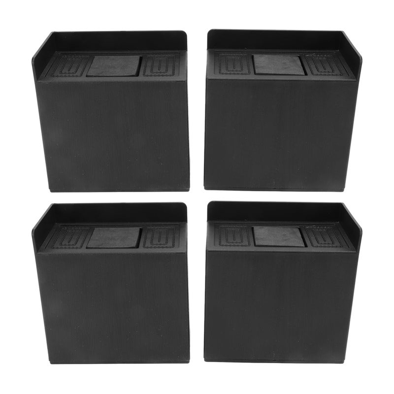 Bed Risers: 4 Pack 2200Lbs Load Capacity, Upgraded Durable Plastic, Anti-Slip EVA Vibration Pads - Space-Saving Under-Bed Storage, For Home Furniture Beds Sofas Chairs - Image 5