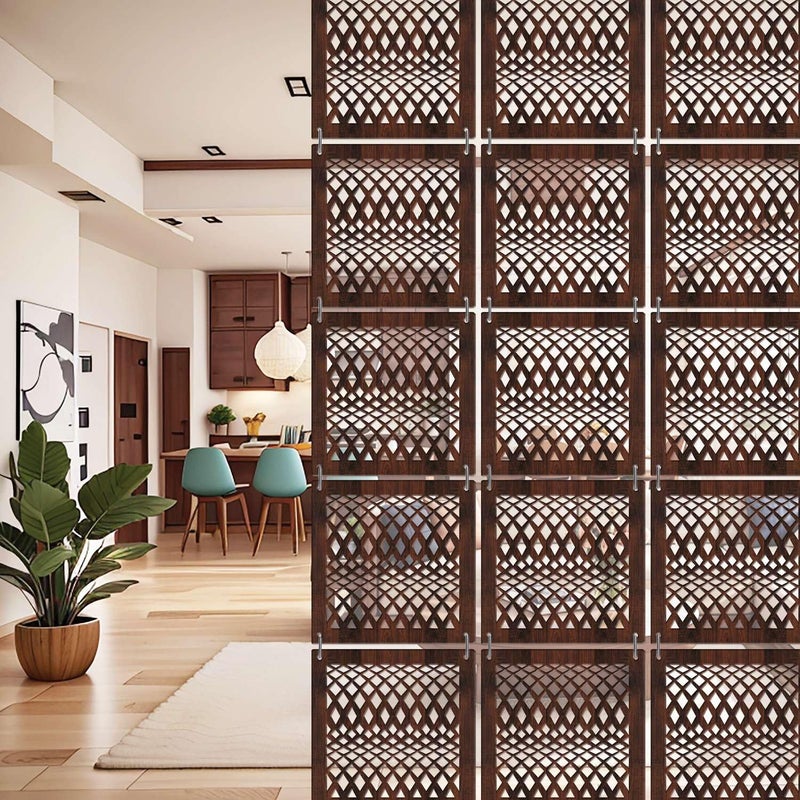 Random فاصل غرفة معلق عشوائي 12 قطعة مع خطافات لوحات تقسيم زخرفية حديثة لغرفة النوم وغرفة المعيشة ومنطقة الطعام وبيت العبادة RSD4139 - Image 1