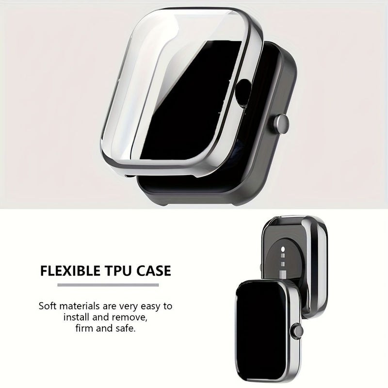 Black Soft TPU Bumper Full Face Cover Case for Amazfit Bip 3 Pro - Image 5