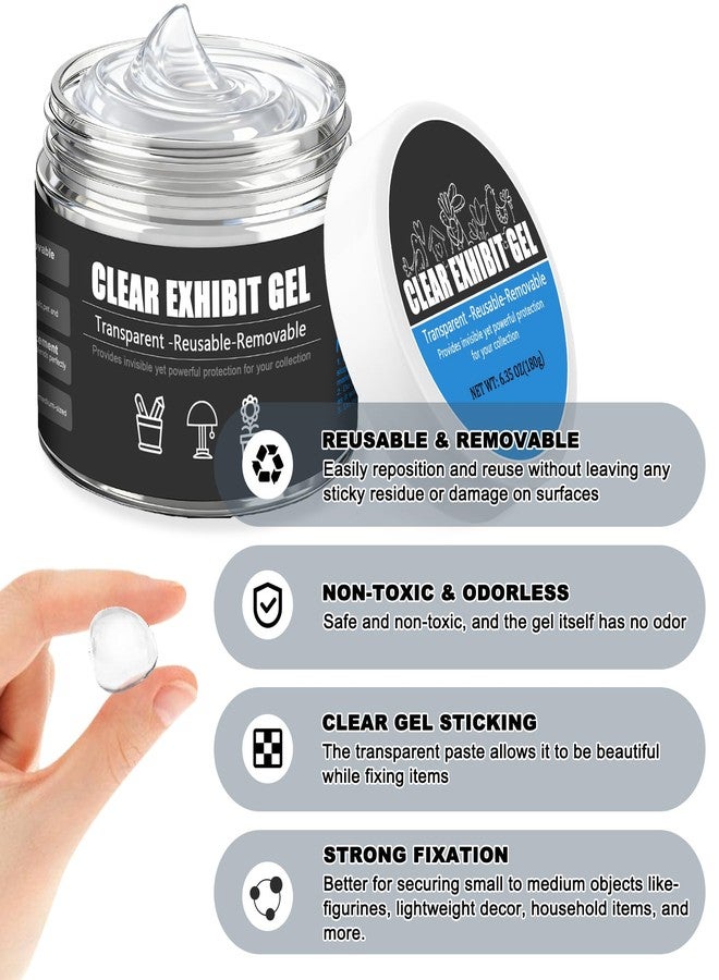 TAZKZZY 6.35 Oz Clear Exhibit Gel for Museum, Removable Museum Putty Wax for Protecting Vase and Collections from Falling&Vibration, Reusable & No Residue, Suitable for Glass, Ceramic and Action Figures - Image 3