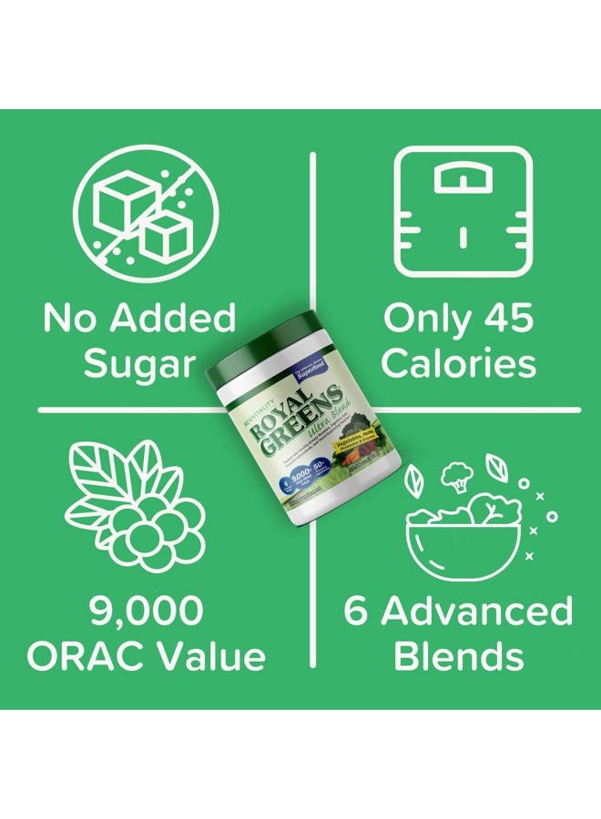 New Vitality Royal Greens Superfood Powder | Healthy Veggie Powder with Probiotics, Enzymes, Antioxidants, Wheat Grass & Greens 10.75oz (30 Day Supply) - Image 3