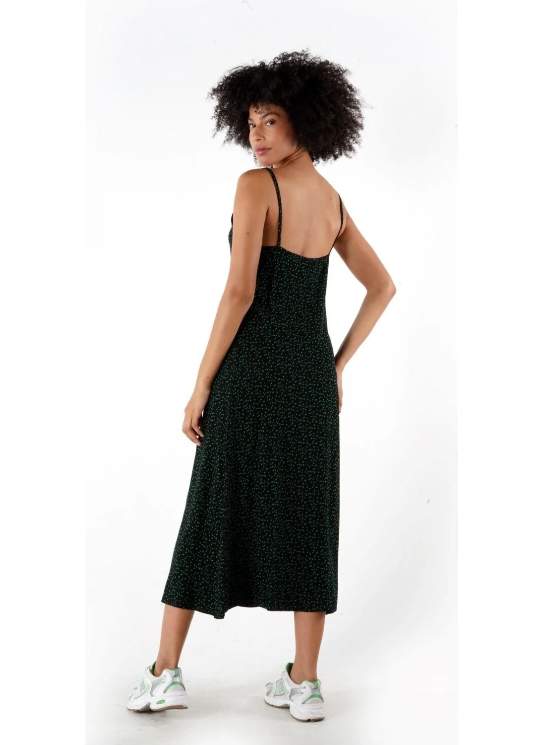 الكسندر جاردي Patterned Thin Strap Midi Length Dress (B24-005206)