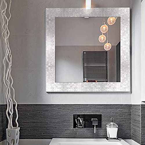 KASARO Peel and Stick Backsplash Shell Tiles, Mother of Pearl Self Adhesive Wall Tiles for Bathroom Bedroom Decor, White, 10-Sheet - Image 5