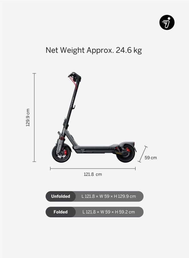 ninebot Segway MAX G3  |Electric KickScooter | 25km/h Speed, 80km Range, 2000W Motor, 11" Self-Sealing Tires, Front/Rear Suspension, Apple Find My, TFT Display, Dual Brakes – Black - Image 5