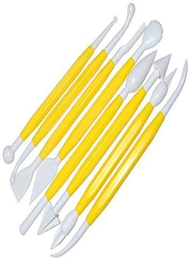 EKANTIK Molding Tools 16 Different Shapes Exclusive Modeling Set for Fondant Gum Paste, Sugar Craft, and Cake Decoration Clay Sculpting Plastic Tool Kit 8 Double Sided (Pack of 8) - Image 1