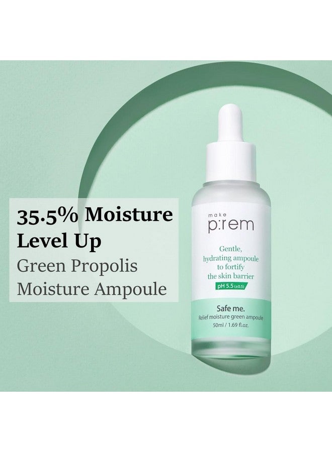 MAKEP:REM Make P:Rem Safe Me. Relief Moisture Green Ampoule, Hydrating & Soothing Facial Serum For Sensitive Skin, Enhanced Skin Barrier Care, Korean Skin Care, 50Ml, 1.69 Fl.Oz. - Image 2