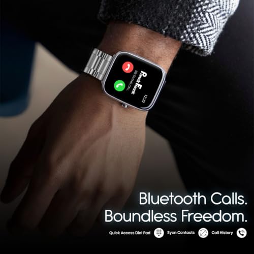 PunnkFunnk H18 Pro Smartwatch for Men & Women | 2.01" HD TFT Display | Bluetooth Calling | Heart Rate & SpO2 Monitor | Long Battery Life | IP67 Fitness Watch with Multiple Sports Modes- (Metal Silver) - Image 3