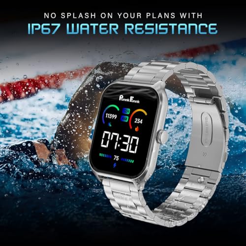PunnkFunnk H18 Pro Smartwatch for Men & Women | 2.01" HD TFT Display | Bluetooth Calling | Heart Rate & SpO2 Monitor | Long Battery Life | IP67 Fitness Watch with Multiple Sports Modes- (Metal Silver) - Image 4