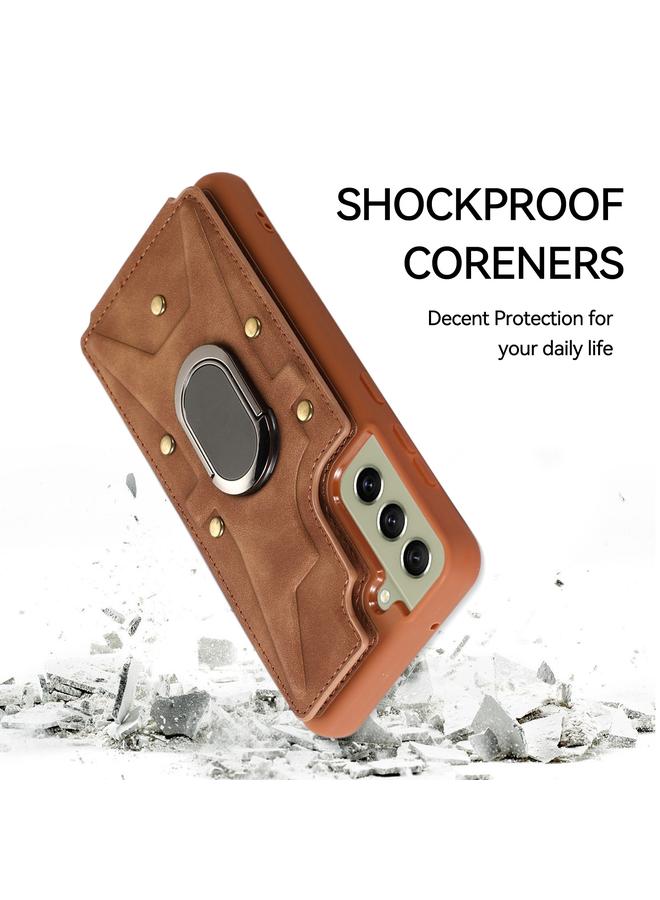 اس-توب جراب لهاتف Samsung Galaxy S21 FE 5G Armor Ring Wallet غطاء خلفي للهاتف - Image 3