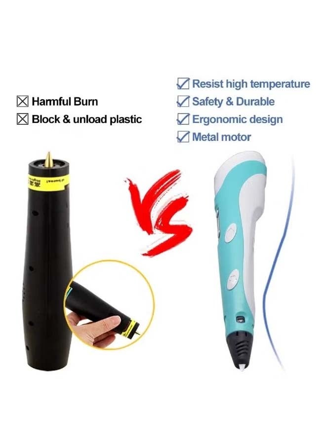 قلم طباعة ثلاثي الأبعاد للأطفال، قلم ثلاثي الأبعاد مع شاشة، رسم جرافيتي، هدية للأطفال، رسم يدوي، متوافق مع خيوط PLA وABS، للكتابة على الجدران، الرسم، صنع النماذج، أزرق - Image 5