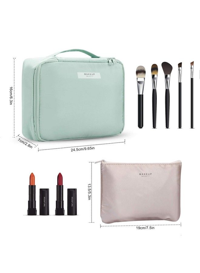 Etercycle Makeup Bag Cosmetic Bag Portable Large Travel Toiletry Storage Bag For Women And Gilrs (Green) - Image 5