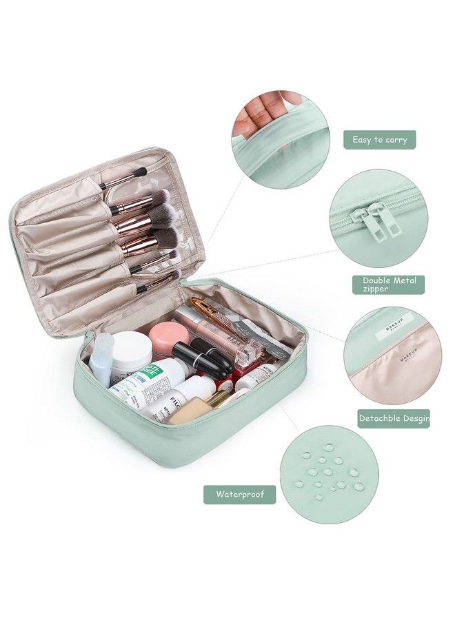 Etercycle Makeup Bag Cosmetic Bag Portable Large Travel Toiletry Storage Bag For Women And Gilrs (Green) - Image 3