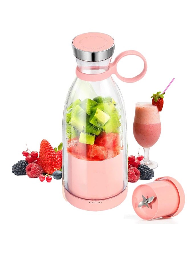 Arabest Portable Blender,Fashion Portable Blender for Shakes and Smoothies, 11.8 Oz,Magnetic USB Fast Charging Mini Fresh Juice Mixer Bottle,Take It for Traveling, Outdoor, Gym, Office, Cars, Gift, Pink  - Image 1