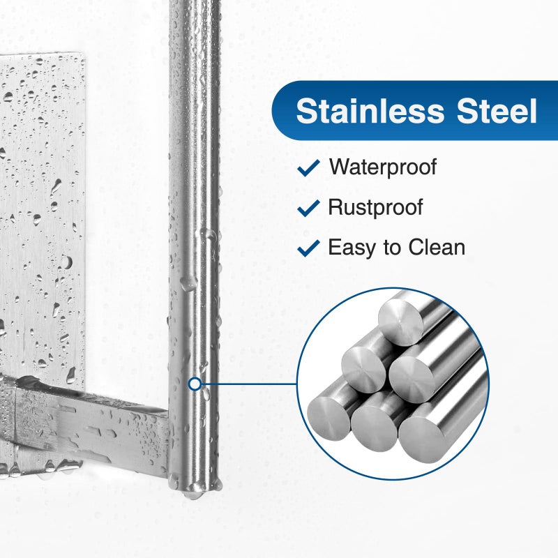 susswiff Paper Towel Holder Under Cabinet - Stainless Steel Paper Towel Holder Wall Mount, Self-Adhesive or Drilling, Silver Towel Rack for Kitchen Organization and Storage, Kitchen Paper Roll Holder - Image 2