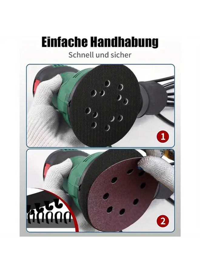 1pc 8 Hole Grinding Disc Medium Grit Sandpaper Backing Pad For PEX 300 400 AE Eccentric Sander - Image 4