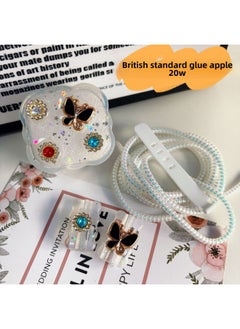 ماركة غير محددة جراب حماية لهاتف iPhone من Gel Dropping British Standard للشحن السريع من Apple بقوة 20 وات، جراب حماية لكابل بيانات iPhone - المواصفات: Cloud Cinnamon Dog British Standard  - Image 2