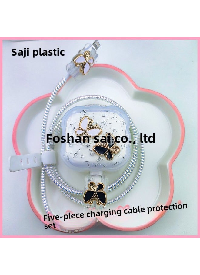 ماركة غير محددة - جراب حماية لهاتف iPhone من Gel Dropping British Standard للشحن السريع من Apple بقوة 20 وات، جراب حماية لكابل بيانات iPhone - المواصفات: Cloud Cinnamon Dog British Standard - Image 1