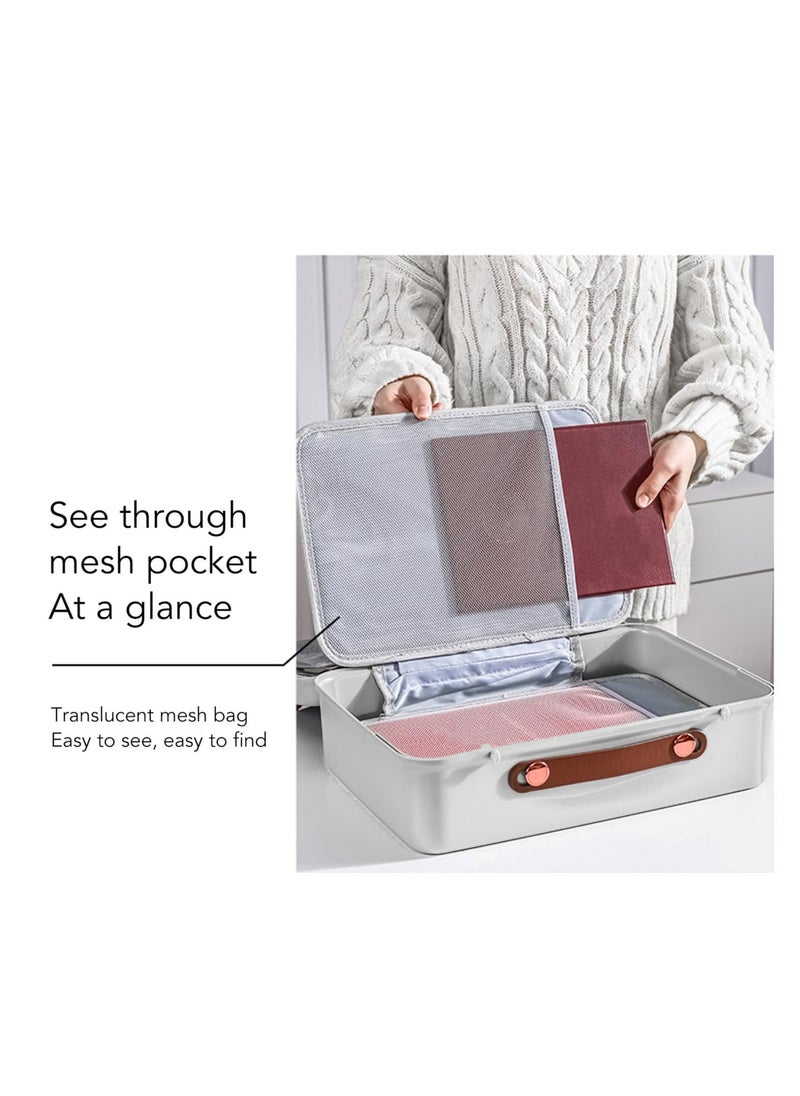 Excefore - Plastic Storage Bin with Lid Portable Project Case with Handle Waterproof Document Bag File Storage Bag for Home Business Trips Separation Design All round Organize and Protect Documents - Image 1