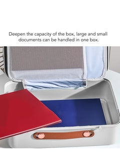 Excefore Plastic Storage Bin with Lid Portable Project Case with Handle Waterproof Document Bag File Storage Bag for Home Business Trips Separation Design All round Organize and Protect Documents  - Image 4