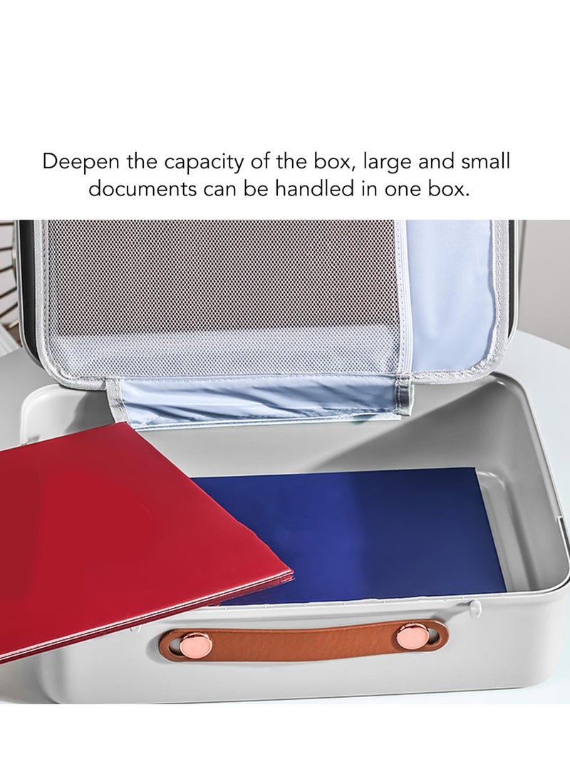 Excefore - Plastic Storage Bin with Lid Portable Project Case with Handle Waterproof Document Bag File Storage Bag for Home Business Trips Separation Design All round Organize and Protect Documents - Image 1
