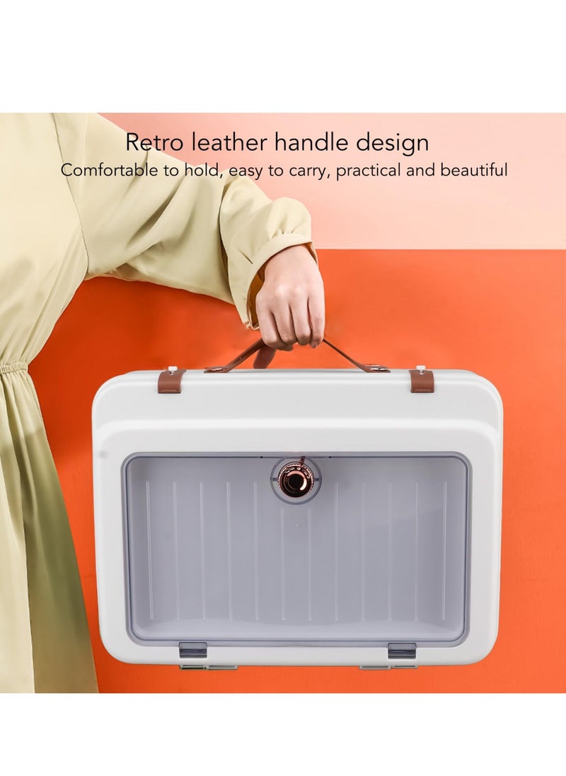Excefore - Plastic Storage Bin with Lid Portable Project Case with Handle Waterproof Document Bag File Storage Bag for Home Business Trips Separation Design All round Organize and Protect Documents - Image 1