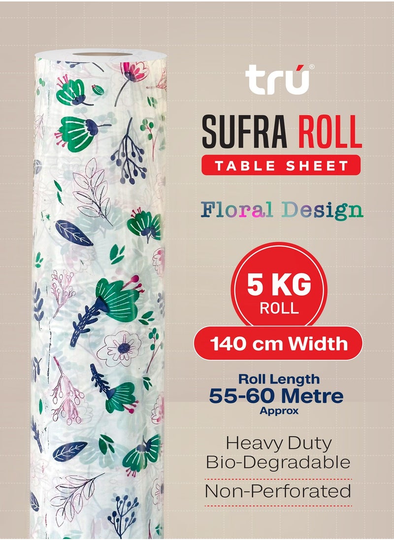 Tru - Sufra Roll HD with Core Disposable Table Sheet Non-Perforated Single Roll 140cm 5kg - Image 1