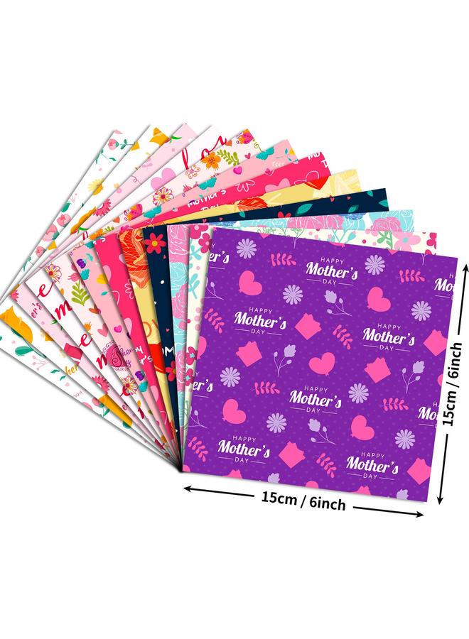 Bluejw 12 Pieces Of Mother's Day Material Package Holiday Gift Packaging Children's Diy Hand Account Cutting Material Paper - Image 3