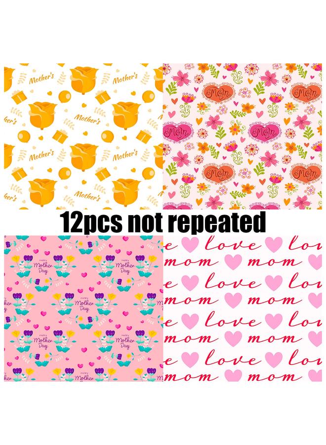 Bluejw 12 Pieces Of Mother's Day Material Package Holiday Gift Packaging Children's Diy Hand Account Cutting Material Paper - Image 5