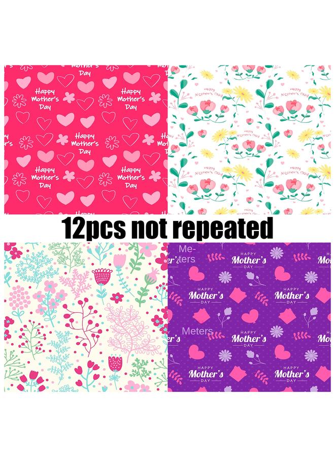 Bluejw 12 Pieces Of Mother's Day Material Package Holiday Gift Packaging Children's Diy Hand Account Cutting Material Paper - Image 4