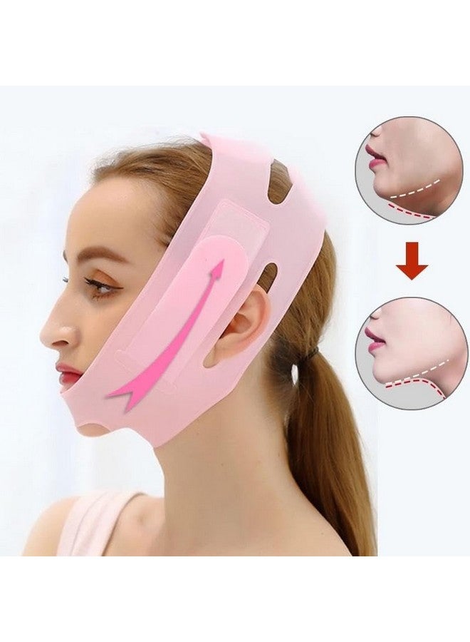 SWAMINE Silicon V Line Lifting Face Lifting Mask,Double Chin Lift Mask, Double Chin Reducer For Women And Men Tightening Skin Cheek Chin Neck Slimming Thin Belt,1 Count - Image 5