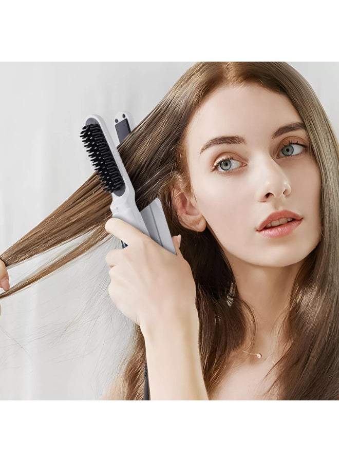 YelaJoy Cordless Hair Straightener Brush Mini Ionic Hot Comb and clamp with Constant Temperature & Negative Ion Protection,3 Adjustable Heat Levels,Anti-Scalding,USB-C Rechargeable,for Men and Women - Image 5