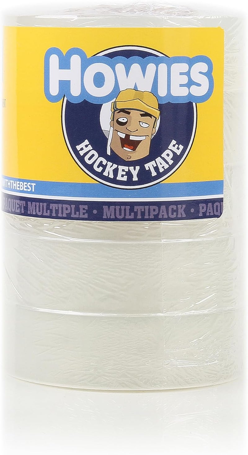Howies Hockey – 5 Pack White or Black Cloth Stick Tape or Clear Shin Pad Tape– Strong Grip, Long-Lasting Adhesive Stick Tape for Hockey, Lacrosse, Baseball – Professional Quality Sports Tape - Image 1