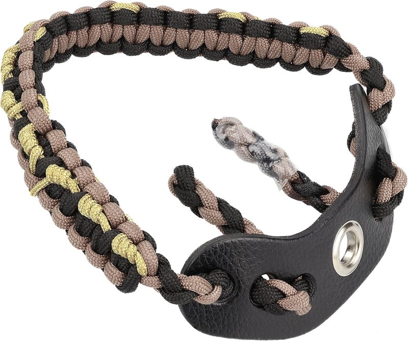Sunya Archery Bow Wrist Sling, 550 Paracord Strap Comfortable on Hand.100% Full Grain Leather Yoke, Multiple Camo Colors.Fit Compound Bow Stabilizer & Recurve. - Image 1