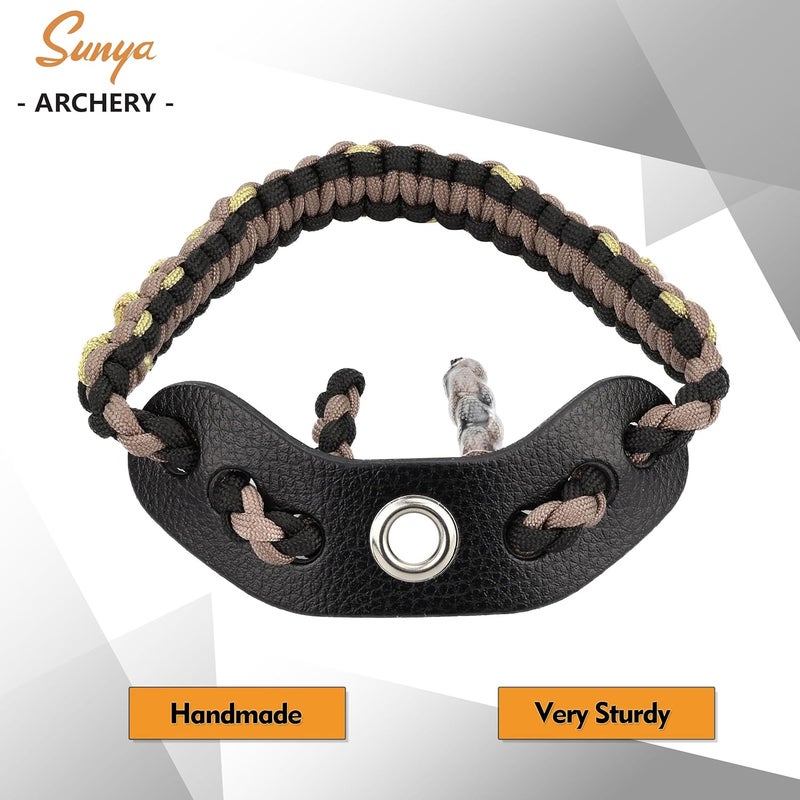 Sunya Archery Bow Wrist Sling, 550 Paracord Strap Comfortable on Hand.100% Full Grain Leather Yoke, Multiple Camo Colors.Fit Compound Bow Stabilizer & Recurve. - Image 5