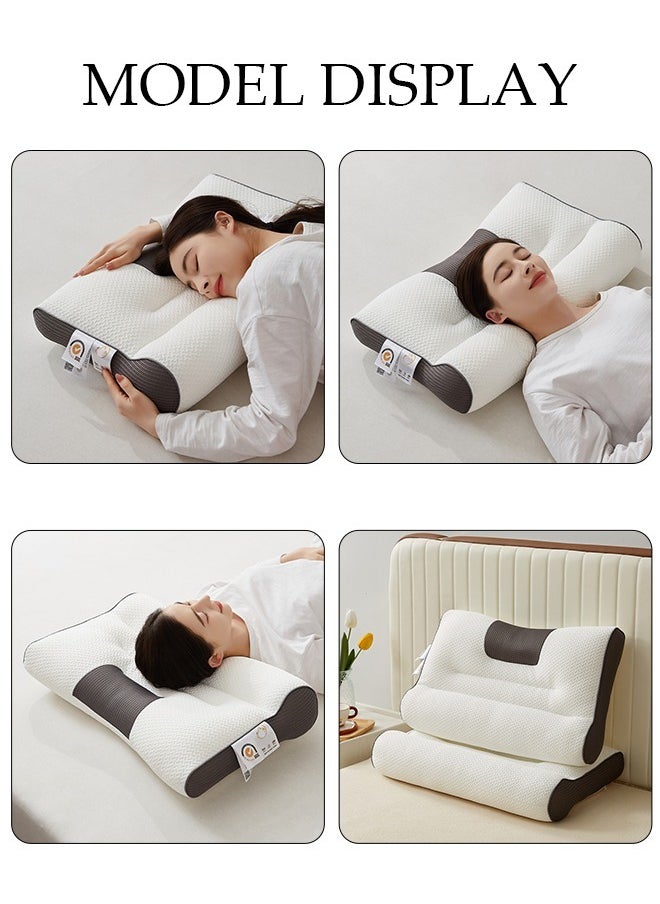 DUNISO وسادة مريحة Ergonomic 1PCS لتخفيف الآلام وسادة سرير للنوم، Ergonomic Orthopedic العنقية لآلام الرقبة والكتف، للنائمين على الجنب والظهر والبطن  - Image 3