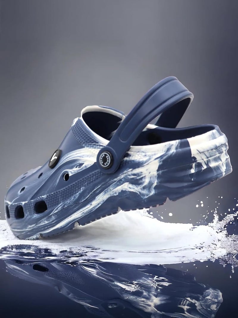 SVAAR Men's Marble Effect Classic Clogs || Sandals with Adjustable Back Strap for Men - Image 2