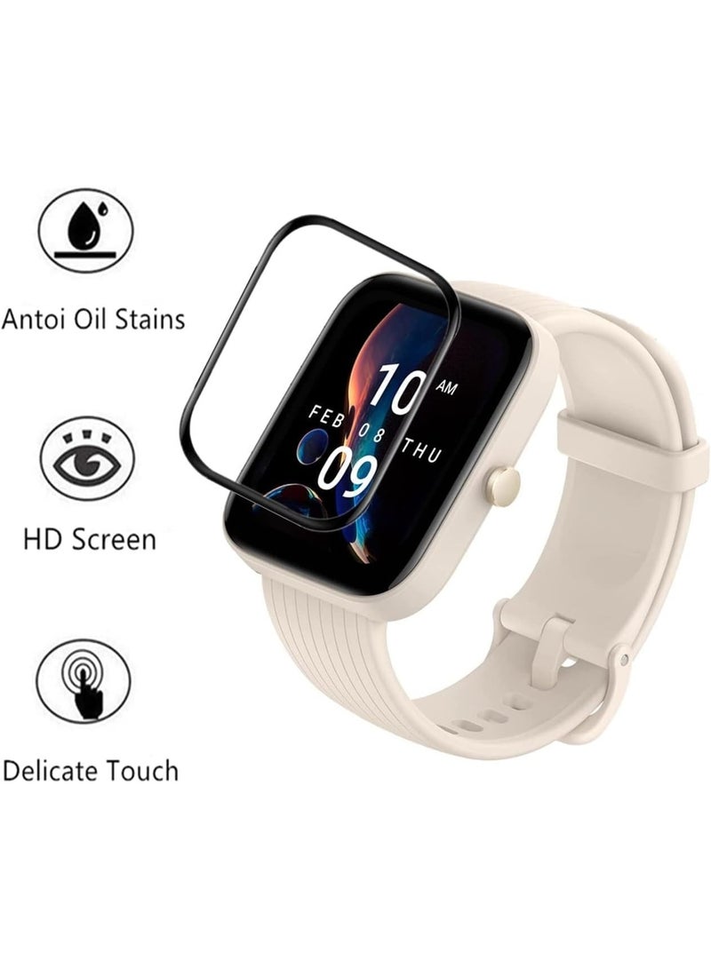 واقي شاشة لساعة أمازفيت بيب 6، فيلم حماية ثلاثي الأبعاد منحني بحواف ناعمة [مضاد للخدش] [خالٍ من الفقاعات] [مقاوم للكسر للغاية] [حساس للغاية] (ليس زجاجًا) - Image 4
