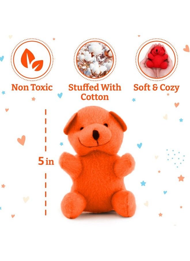 Bottles N Bags 12 Mini Stuffed Bears Bulk Plush Bears 4 Inches Assorted Bright Colors Cute Mini Bear For Party Favor Present Box Stuffers  - Image 5