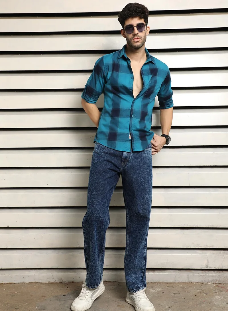 HIGH STAR Multicolor Regular Fit Checked Casual Shirt for Men, 100% Cotton