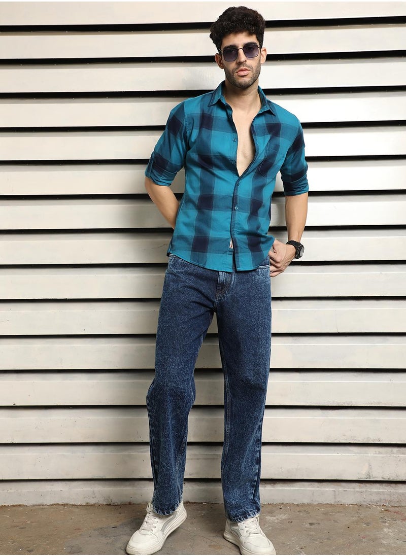 HIGH STAR - Multicolor Regular Fit Checked Casual Shirt for Men, 100% Cotton - Image 1