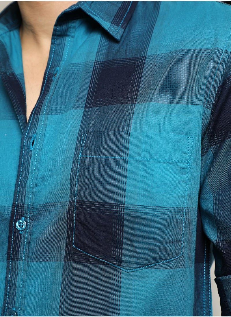 HIGH STAR - Multicolor Regular Fit Checked Casual Shirt for Men, 100% Cotton - Image 1