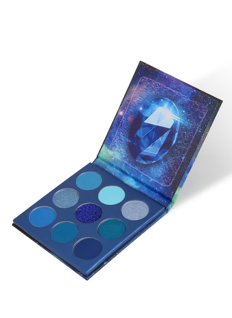 docolor - Eyeshadow Palette 9 Colors Blue Pearlescent Gemstone Shadow Palette Highly Pigmented Mattes Shimmers Naked Smokey Glitter Cream Colorful Powder Blendable Long Lasting Waterproof Makeup Palette - Image 1