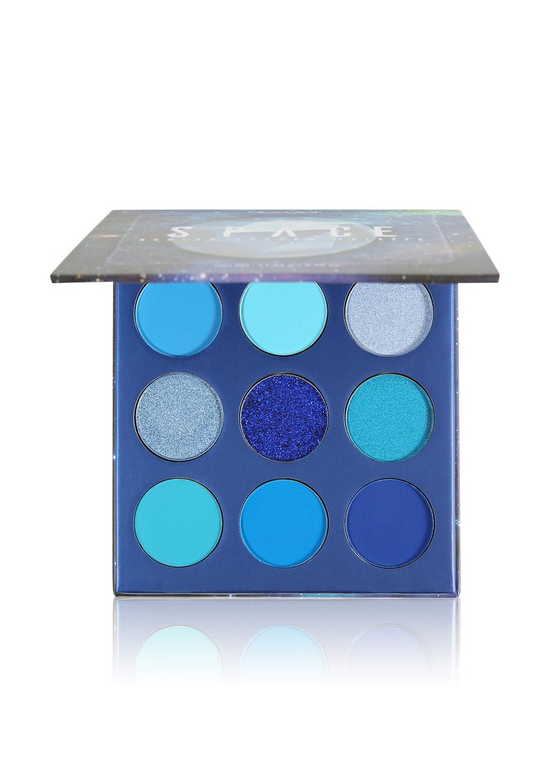 docolor - Eyeshadow Palette 9 Colors Blue Pearlescent Gemstone Shadow Palette Highly Pigmented Mattes Shimmers Naked Smokey Glitter Cream Colorful Powder Blendable Long Lasting Waterproof Makeup Palette - Image 1