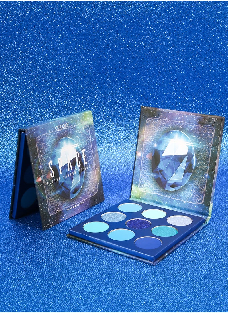 docolor - Eyeshadow Palette 9 Colors Blue Pearlescent Gemstone Shadow Palette Highly Pigmented Mattes Shimmers Naked Smokey Glitter Cream Colorful Powder Blendable Long Lasting Waterproof Makeup Palette - Image 1