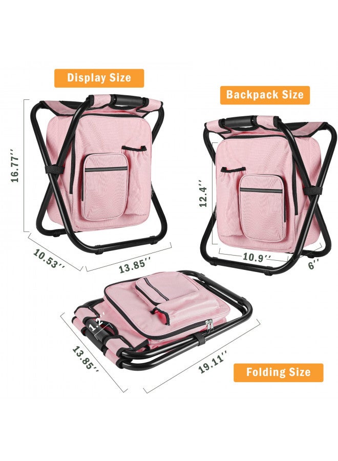 Kikerike Backpack Stool Cooler Chair Heavy Duty 400 LBS Max Load Portable Lightweight Stool Backpack Folding Fishing Cooler Stool for Camping Hunting Fishing - Image 1