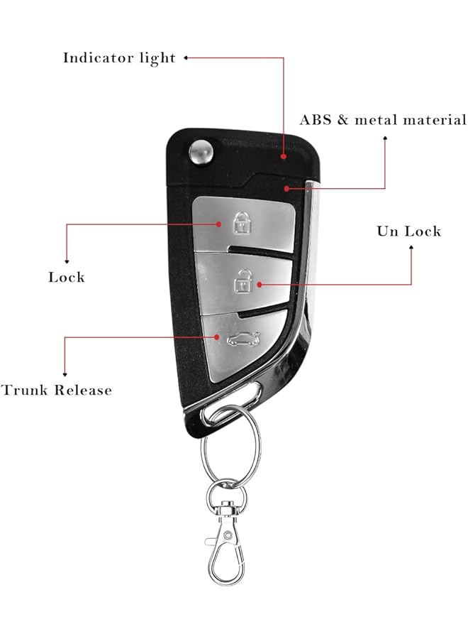 3Xr Car Keyless Entry System M1229, Car Central Power Door Lock With 4 on Remote Control Transmitter, Electrical Anti-Theft Installations For Vehicles - Image 2