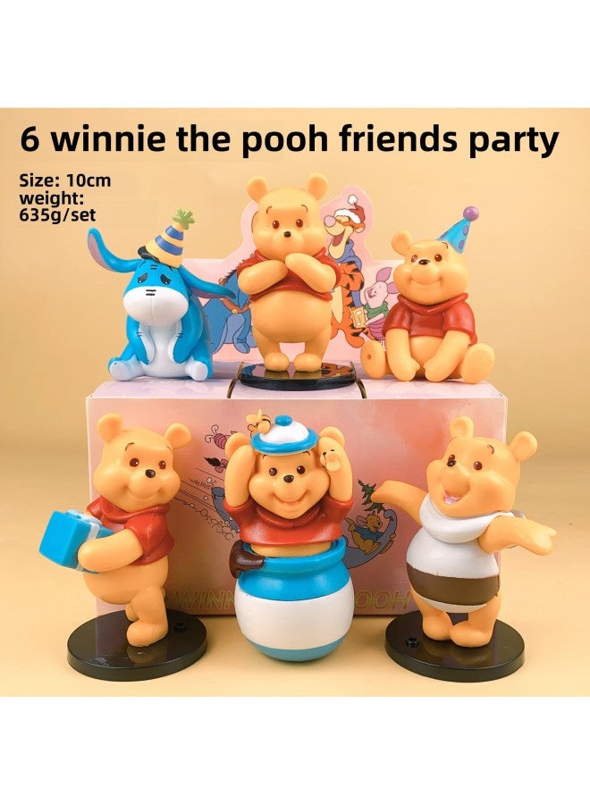 Disney Hand-made Blind Box Snow White Mermaid Blind Box Pooh Bear Doll Trendy Play Hand-made Ornaments-Color:6 Pooh Friends Party 6 Second Generation Linna Belle (high Quality) (the Whole Set Is Not Sold Separately, Single Price)  - Image 1
