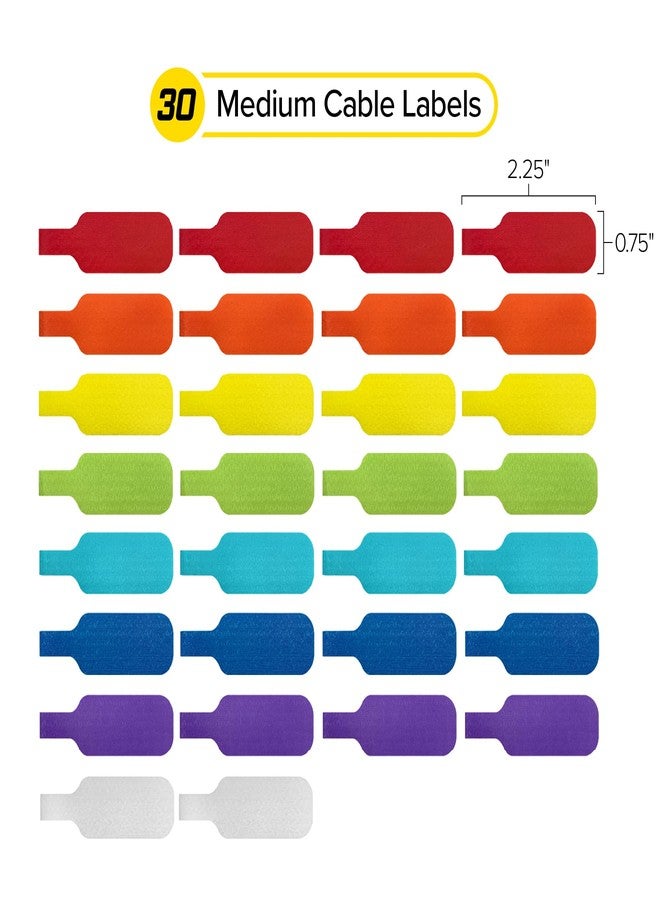Wrap-It Storage - Cable Labels, Medium, Multi-Color (30-Pack) Write On Cord Tags for Wire Management and Identification - Image 4