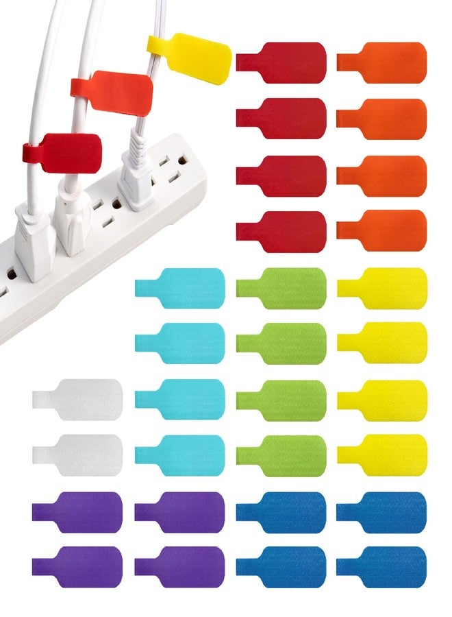 Wrap-It Storage - Cable Labels, Medium, Multi-Color (30-Pack) Write On Cord Tags for Wire Management and Identification - Image 1